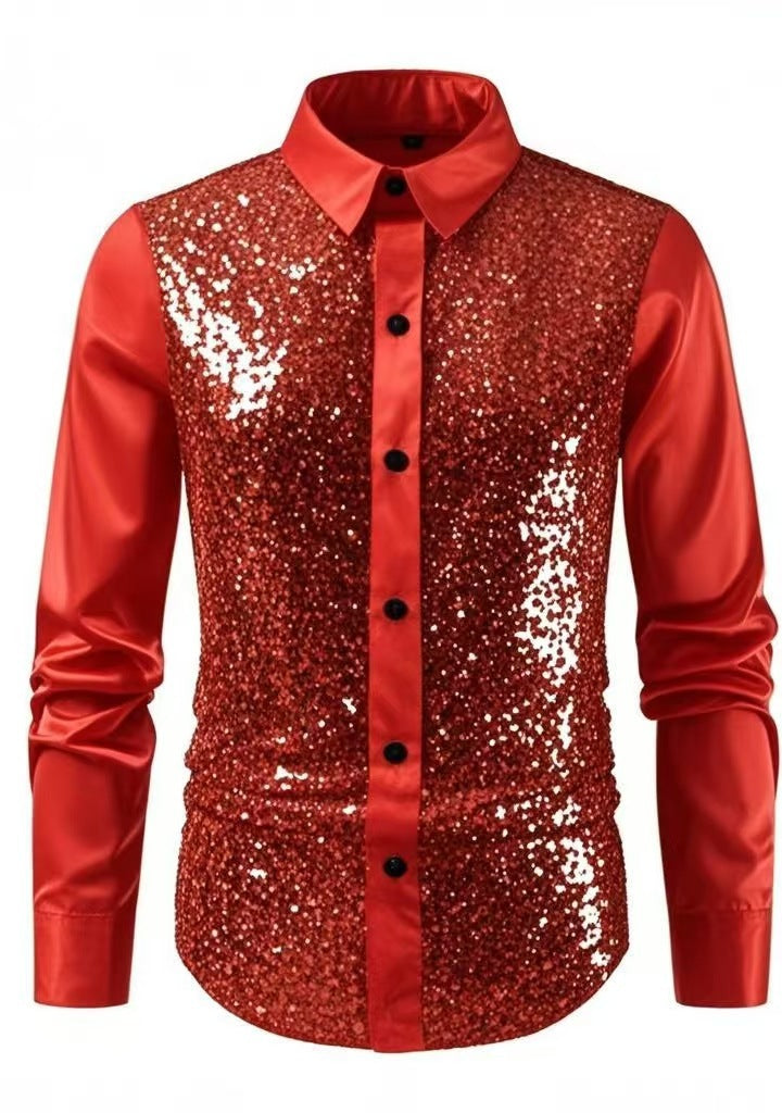 Men's Disco Shirt Slim Fit - Multi-color Style for Ultimate Party Vibes