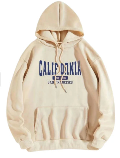 Women's Oversized Hooded Sweatshirt with Shoulder Drop Design