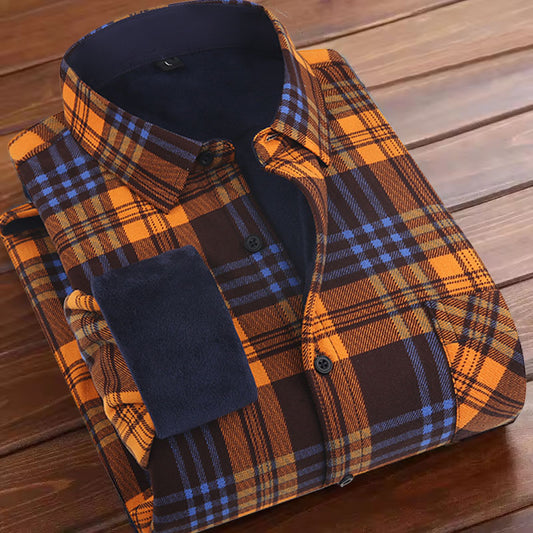 Fleece-lined Plaid Shirt For Warmth