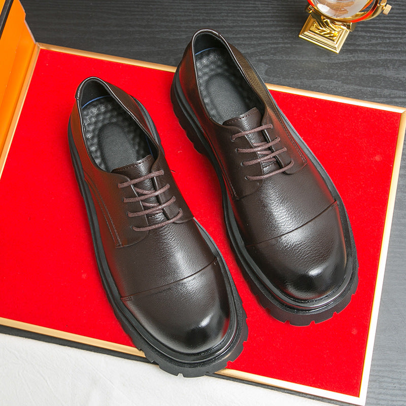 Business Formal British Style Height-Increasing Leather Shoes for Elevation