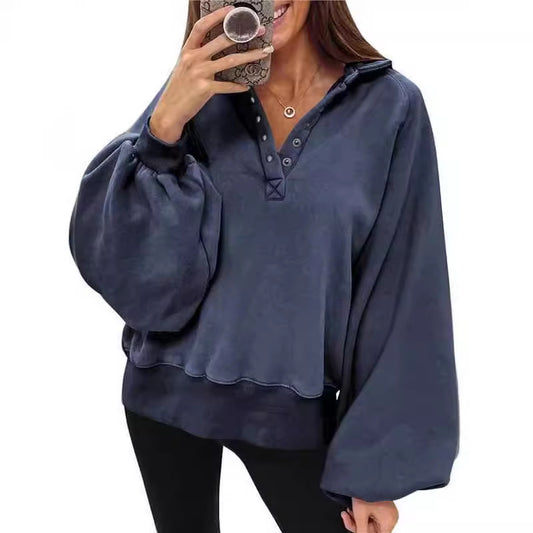Fashionable Sporty Oversized Pullover Sweatshirt for Trendy Comfort