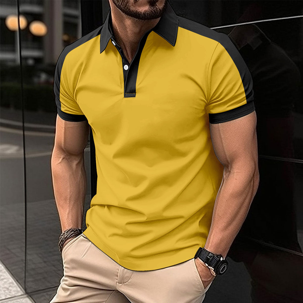 Men's Business Casual Polo Shirt - Short Sleeve Style for Effortless Elegance - Neon North Clothing