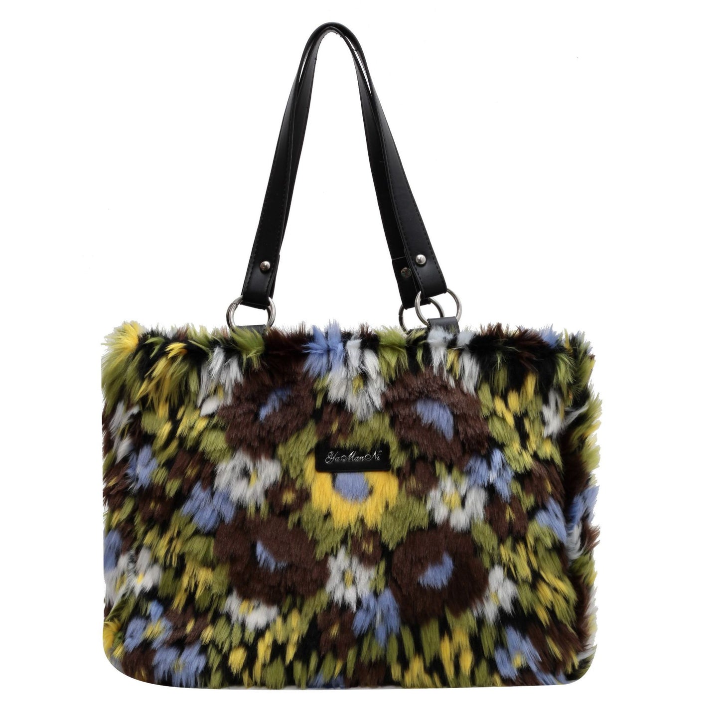 Women's Floral Handbag - Trendy Plush Shoulder Bag for Stylish Women