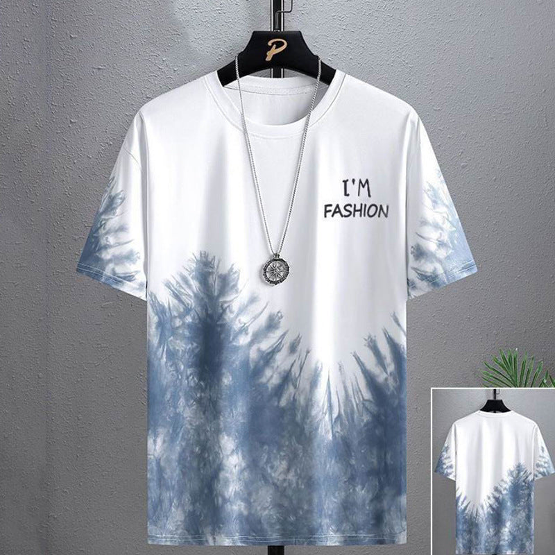 Gradient Casual T-Shirt with Half-Length Sleeves for Versatile Everyday Wear - Neon North Clothing