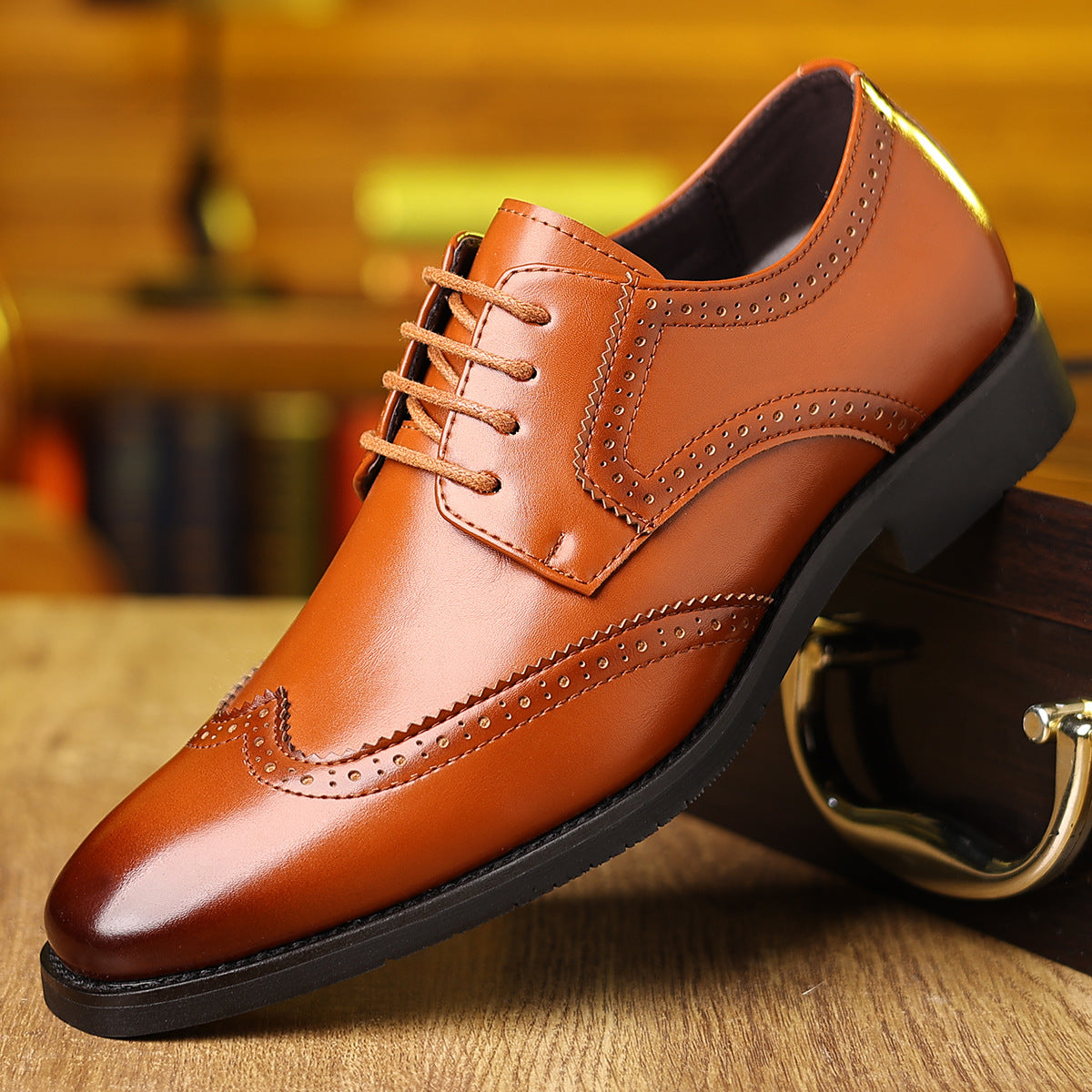 Men's Leather Casual Formal Shoes - Soft-Soled Business Comfort