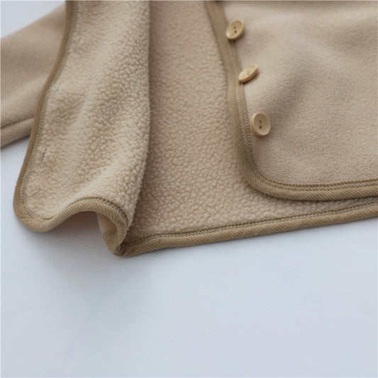 Fur Lining Baby Suit Hoodie Coat and Pants 2 Pcs