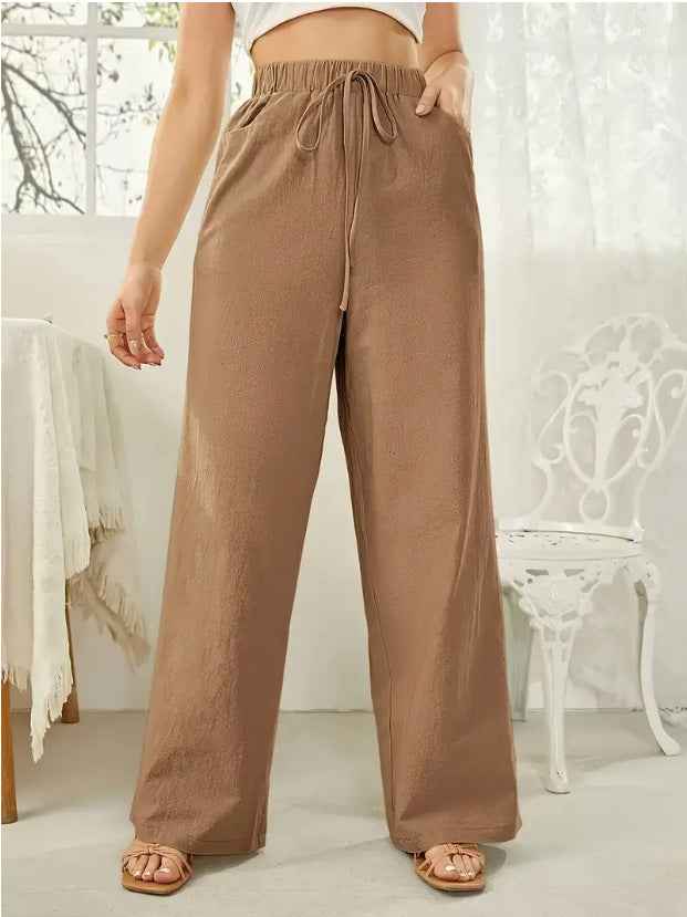 Elastic Waist Casual Trousers for All-Day Comfort