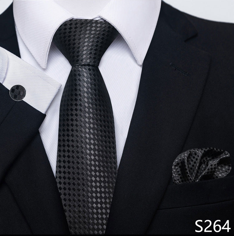 Men's Formal Wear Tie Set with Creative All-Match Scarf and Cuff Buckle - Neon North Clothing