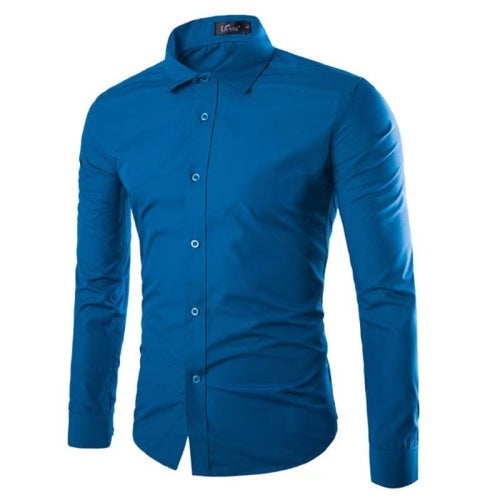 Casual Collared Shirt for Men - Ironing Free Long Sleeves