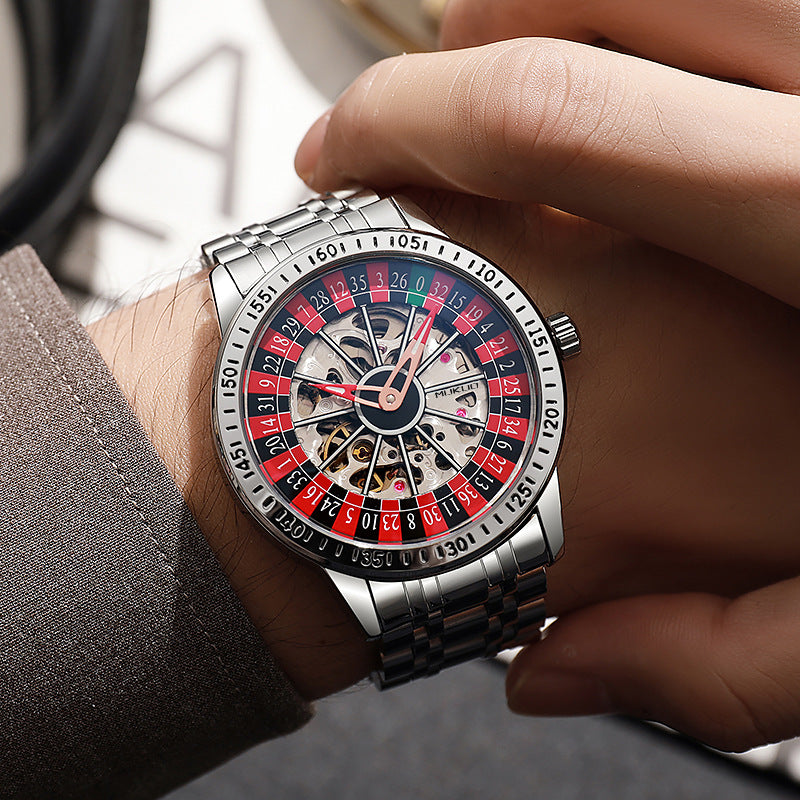 MUKUO Wooden Wide Gamble Plate Men's Fully Automatic Mechanical Watch - Neon North Clothing