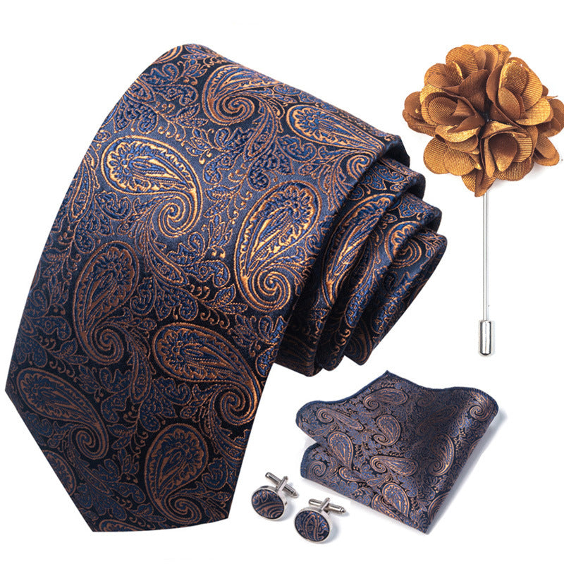 Men's Tie and Pocket Square Set with Pin - 2 Piece Suit Combo - Neon North Clothing