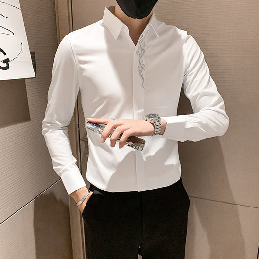 Embroidered Shirt with Personalized Touch - Slim Fit Personalized Embroidered Shirt