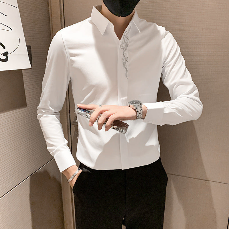 Embroidered Shirt with Personalized Touch - Slim Fit Personalized Embroidered Shirt