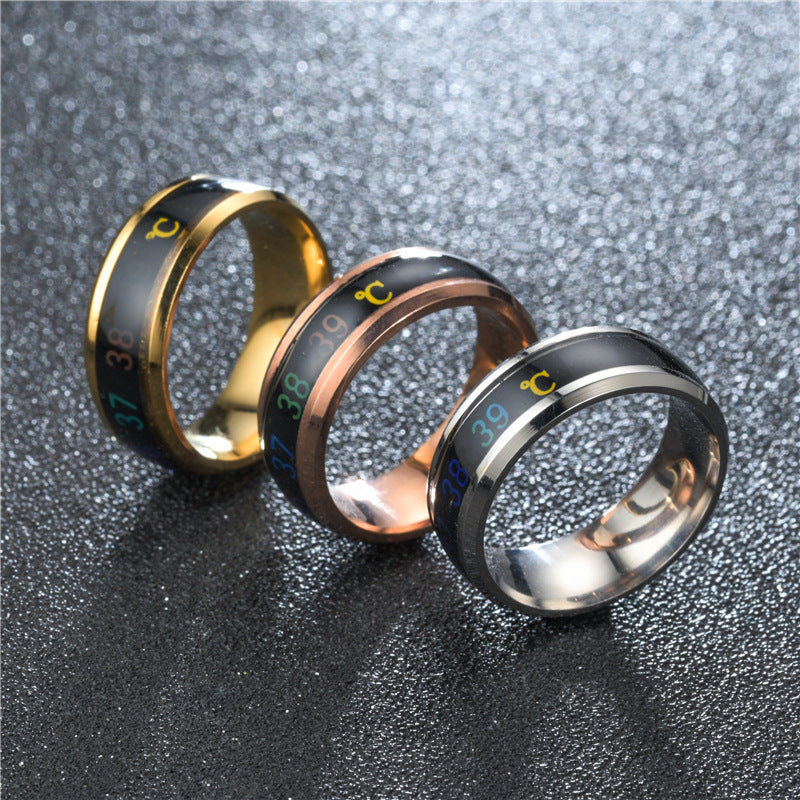 Titanium Steel Mood Emotion Feeling Intelligent Temperature Sensitive Ring - Neon North Clothing