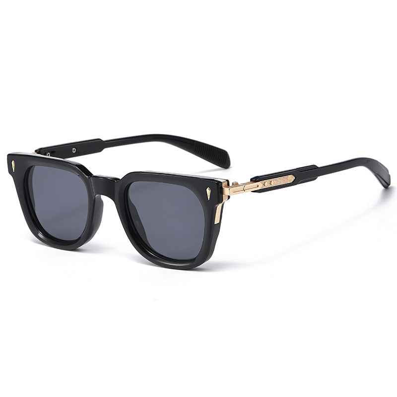 New European and American-style Metal Punk Sunglasses for Men - Fashionable Square-frame Design