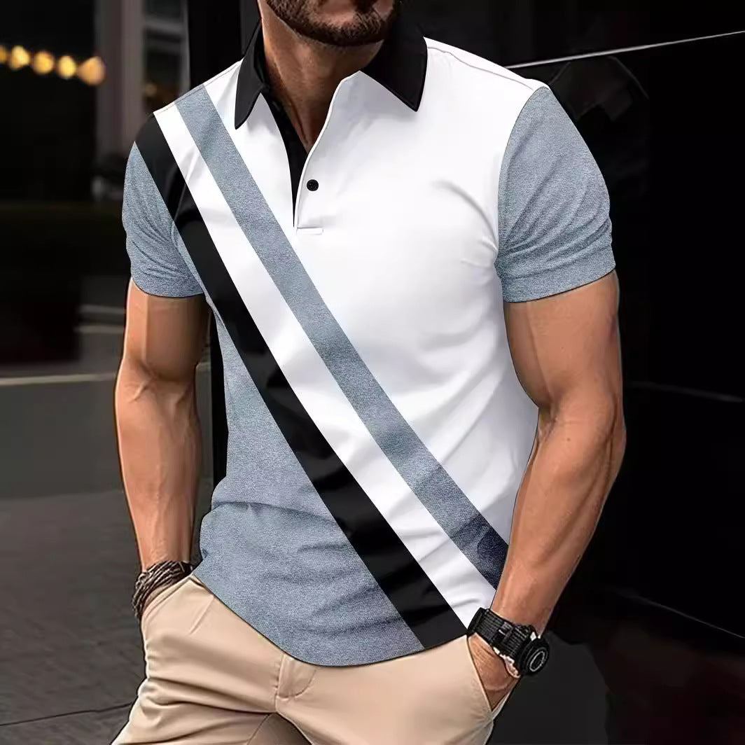 Men's Breathable Polo Shirt - Graphic 3 Quarter Zip Style - Neon North Clothing