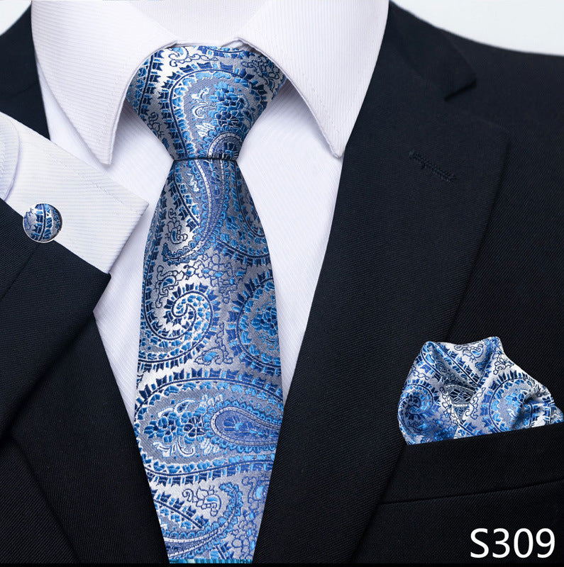 Men's Formal Wear Tie Set with Creative All-Match Scarf and Cuff Buckle - Neon North Clothing