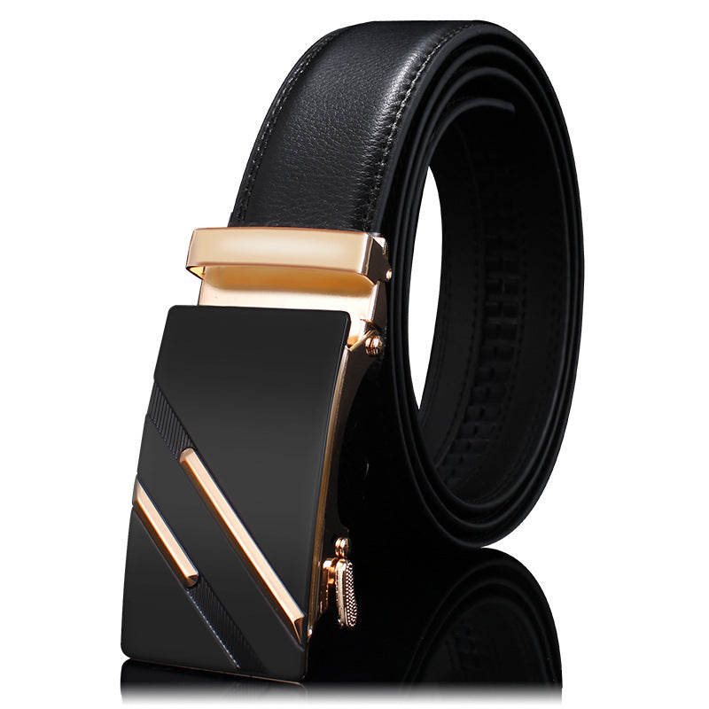 Mens Leather Belt Automatic Buckle - Genuine Leather for Comfort and Style - Neon North Clothing
