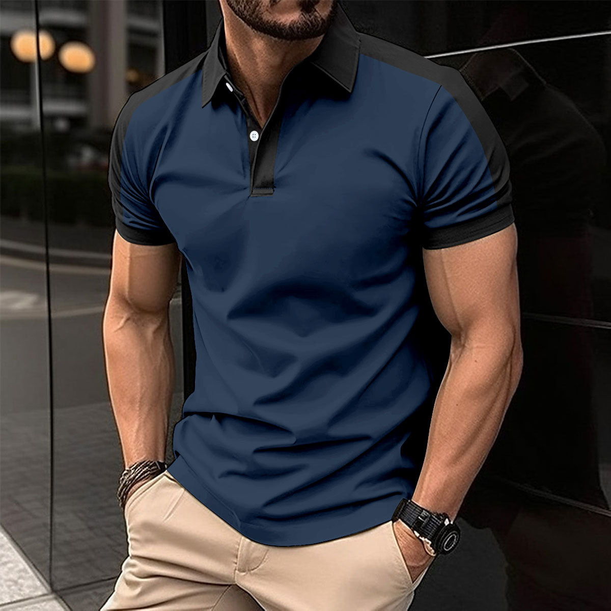 Men's Business Casual Polo Shirt - Short Sleeve Style for Effortless Elegance - Neon North Clothing
