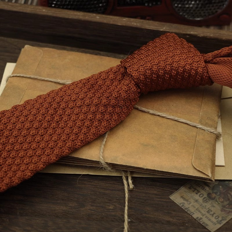 Narrow Woolen College Style Knitted Tie - Perfect Narrow Knitted Tie for Stylish Looks - Neon North Clothing