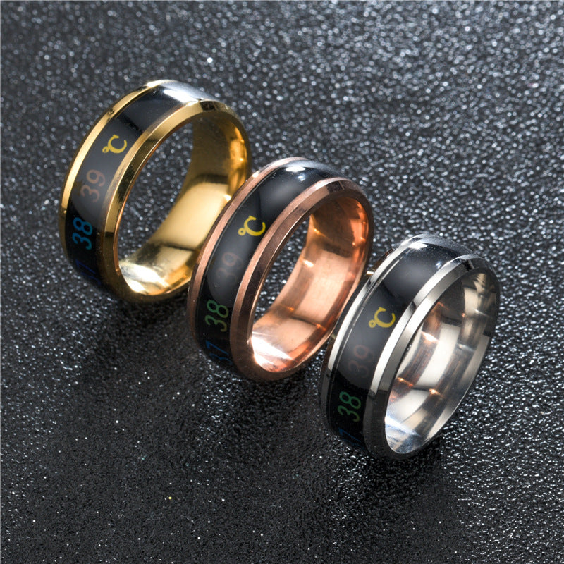 Titanium Steel Mood Emotion Feeling Intelligent Temperature Sensitive Ring - Neon North Clothing
