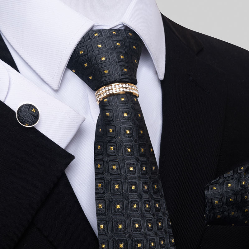Multi Colored Striped Tie Set with Floral Design for Men - Neon North Clothing