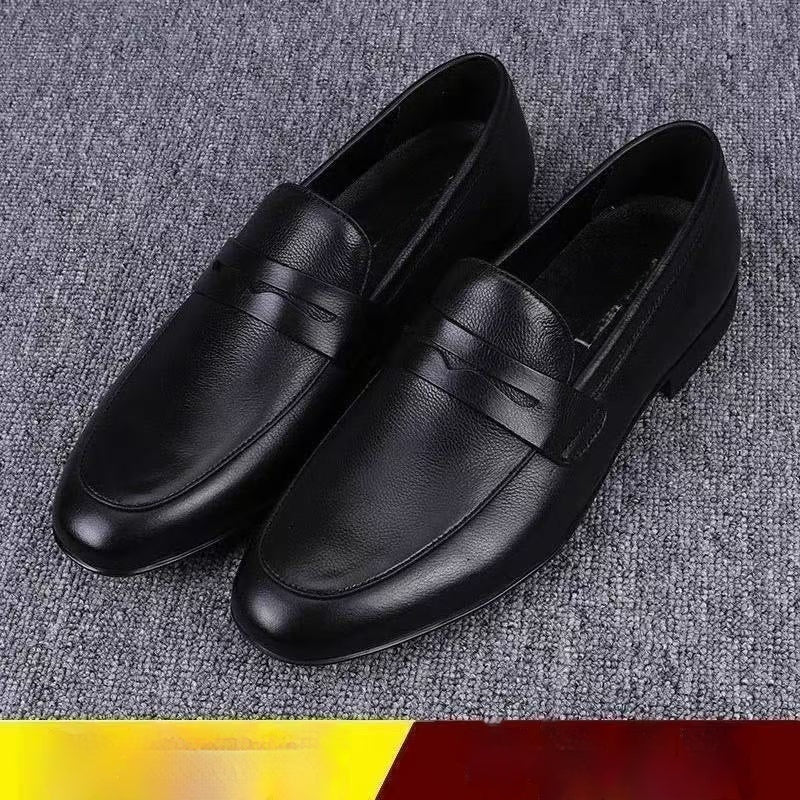 Mens Breathable Leather Shoes with Soft Soles for Casual Wear