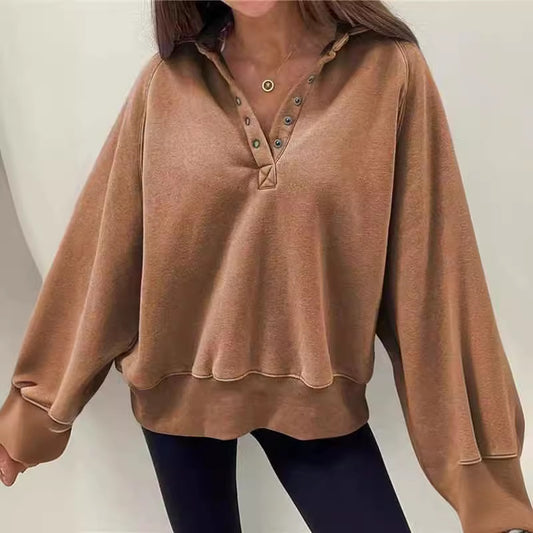 Fashionable Sporty Oversized Pullover Sweatshirt for Trendy Comfort