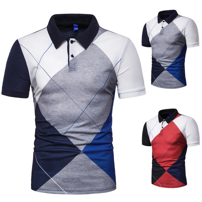 Printed Polo T-Shirt - Short-Sleeved Lapel Design - Neon North Clothing