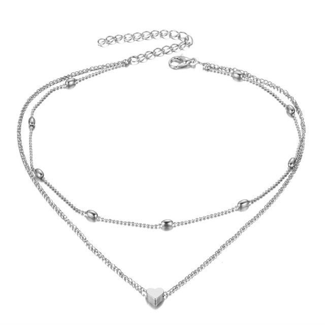 Ailend Design Simple Multi Layer Chain Necklace - Neon North Clothing