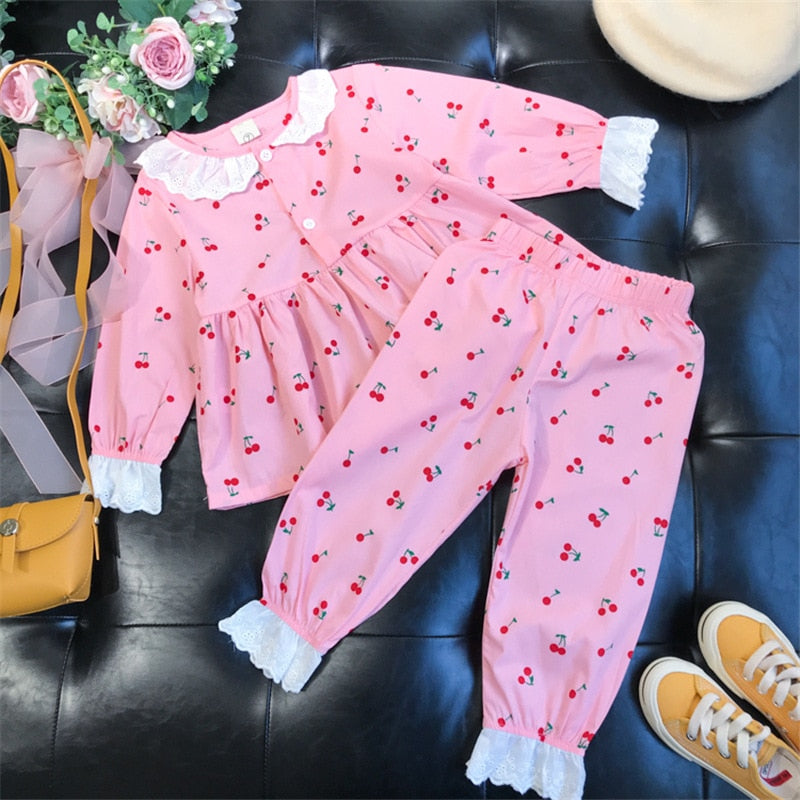 2 - 7 Years Girls Flower Lace Nightwear Dress in Cotton - Neon North Clothing