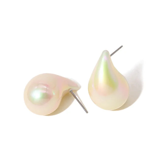 Acrylic White Water Drop Earring Chubby Elegant Earrings - Neon North Clothing
