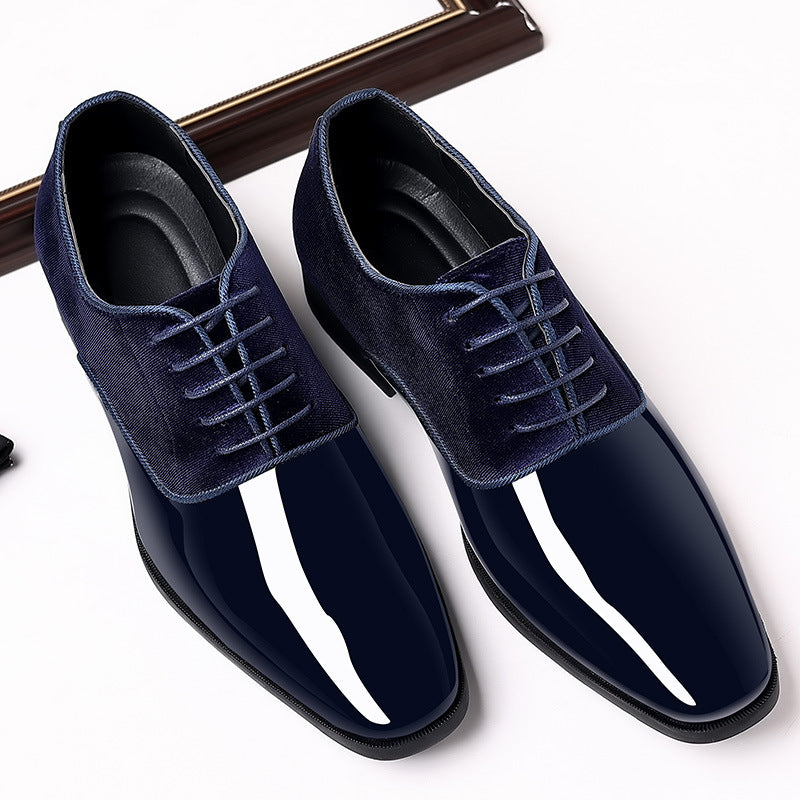 Zapatos de vestir de cuero brillante para hombre, ligeros. 