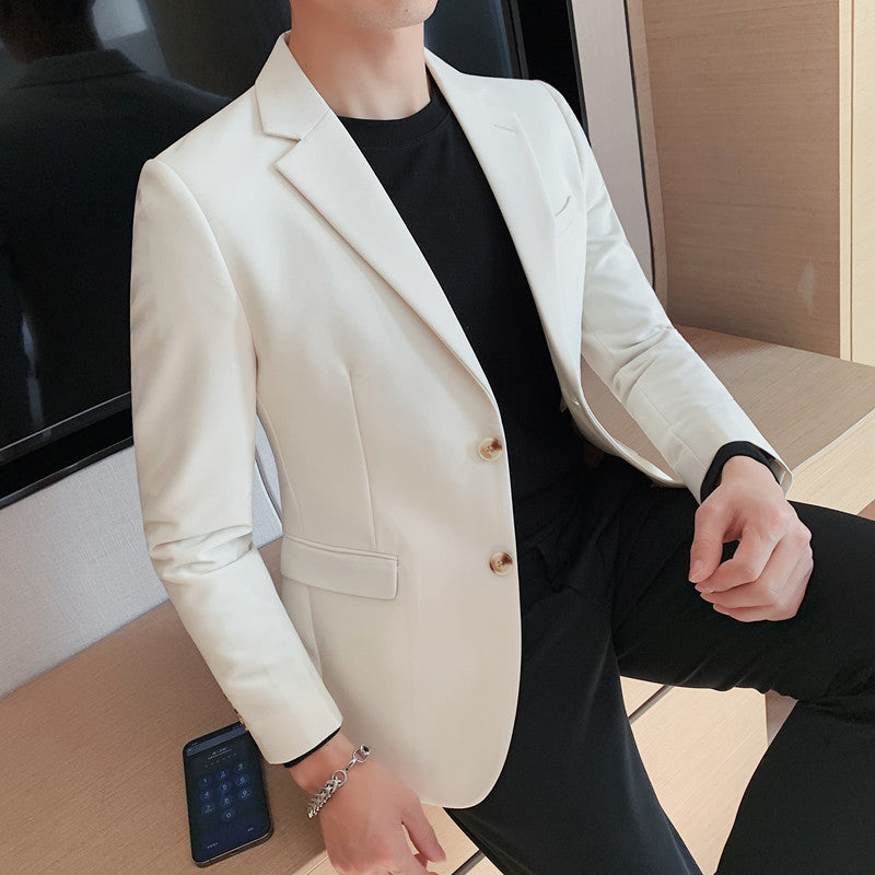 Mens Casual Two-Button Suit - Simple Sophisticated Single-Breasted Design