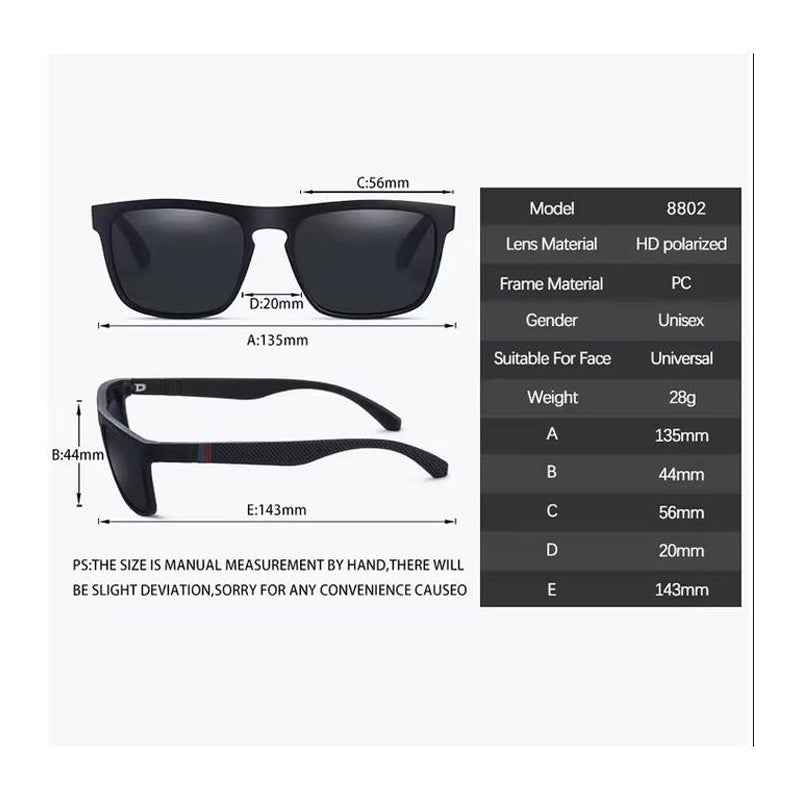 Unisex Vintage Polarized Sunglasses - Retro Square Sun Glasses for Women and Men