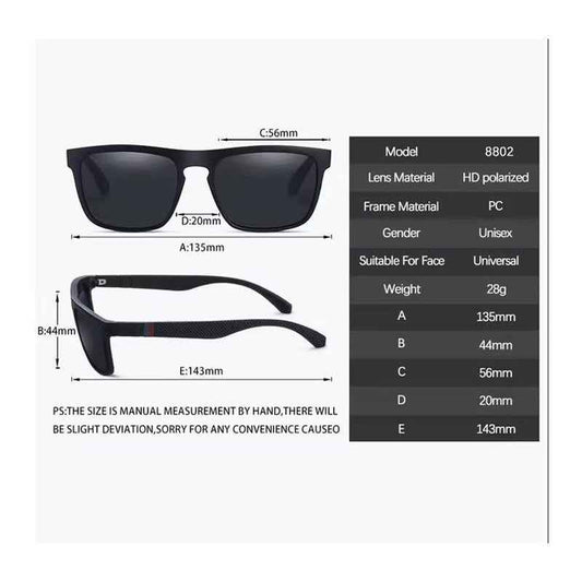 Unisex Vintage Polarized Sunglasses - Retro Square Sun Glasses for Women and Men