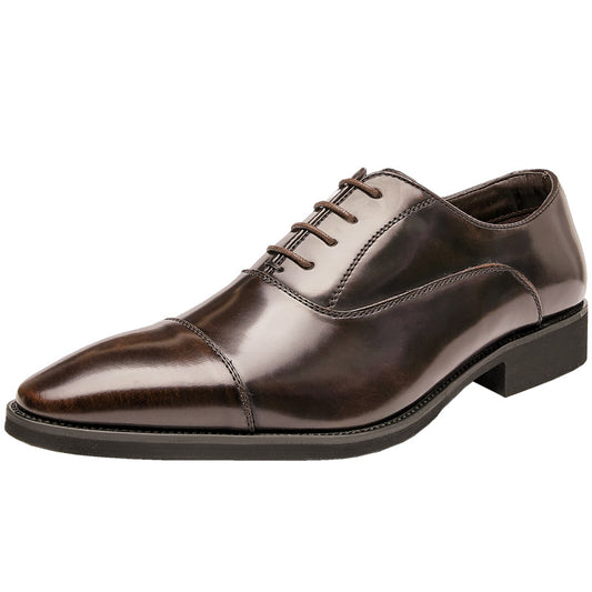Patent Leather Business Shoes for Men - Three-Joint Oxford Design with Soft Bottom