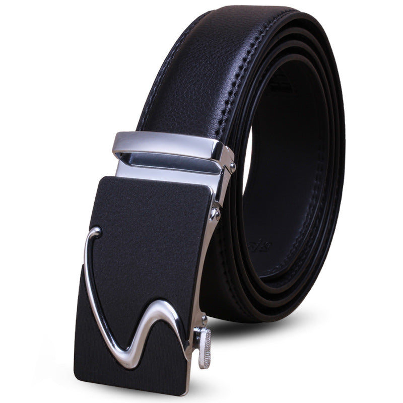 Mens Leather Belt Automatic Buckle - Genuine Leather for Comfort and Style - Neon North Clothing