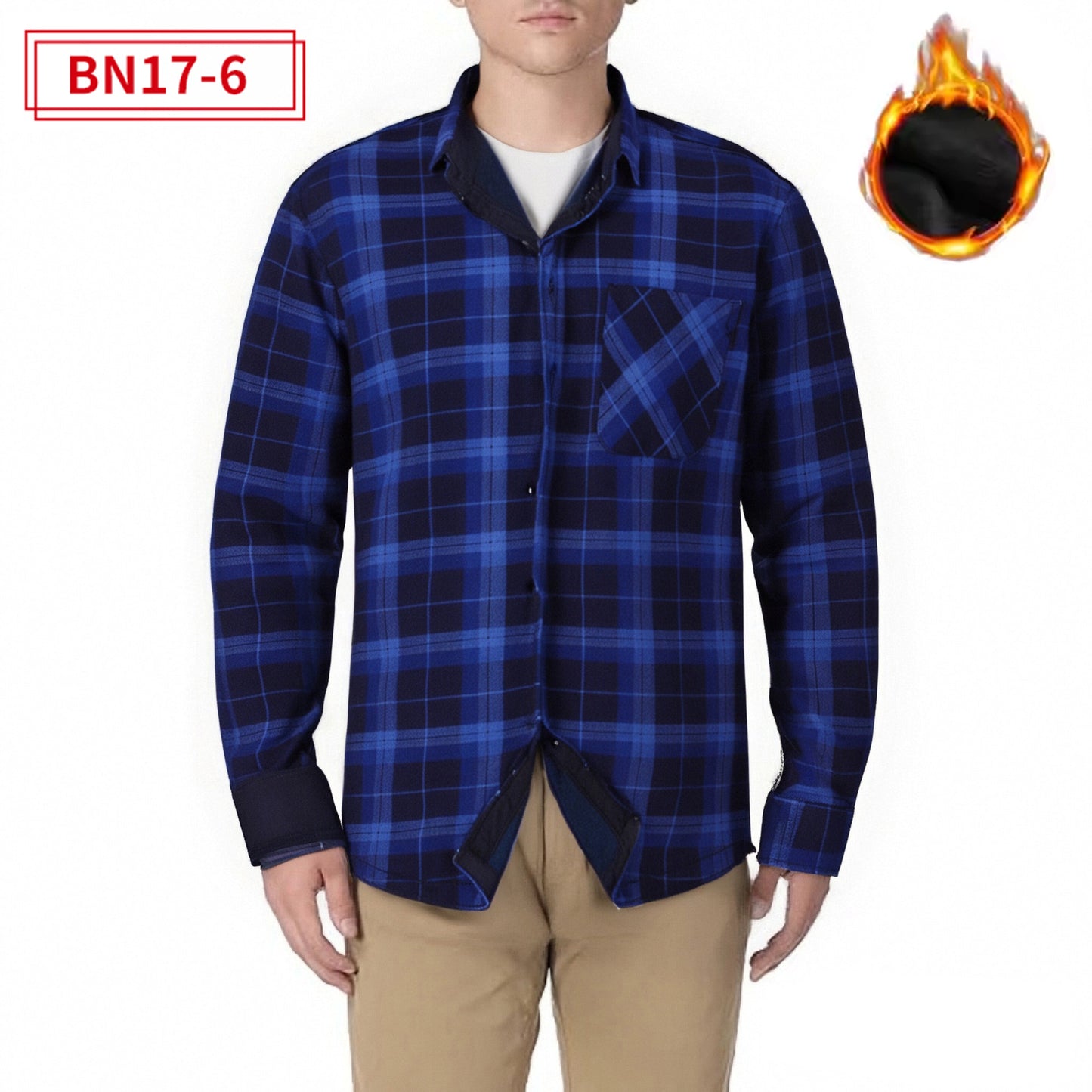Fleece-lined Plaid Shirt For Warmth