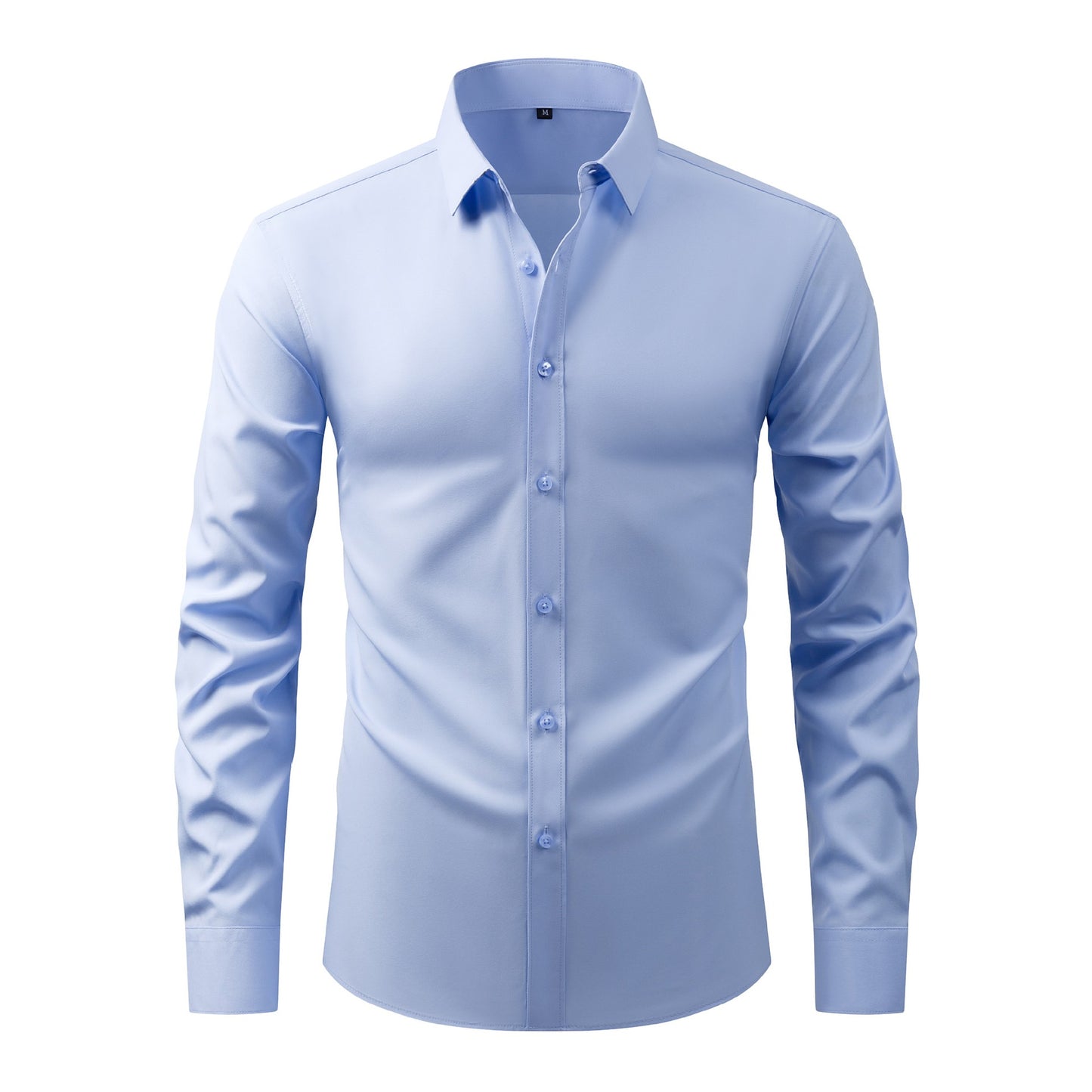 Full Elastic Force Men's Shirt in Natural Color with Buttons
