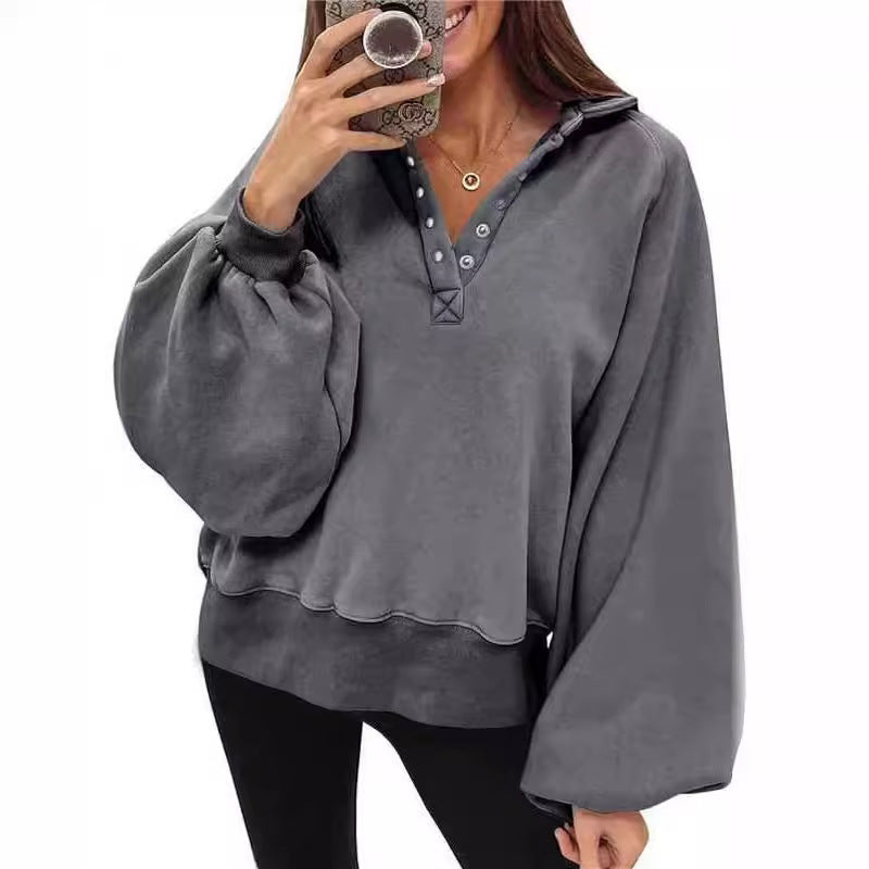 Fashionable Sporty Oversized Pullover Sweatshirt for Trendy Comfort