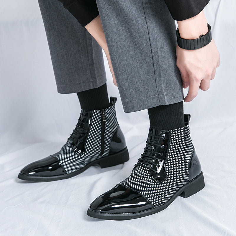 Men's Formal Leather Shoes with Side Zipper for Business Style