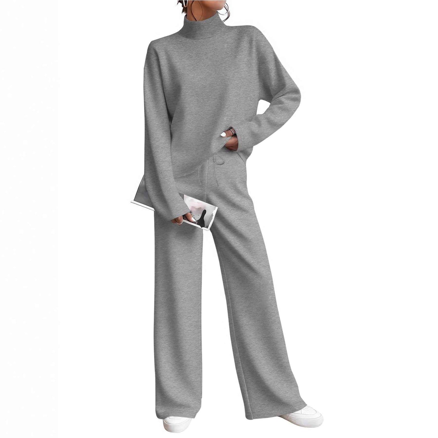 Solid Color T-Shirt Pants Set - Comfortable Two-Piece Outfit
