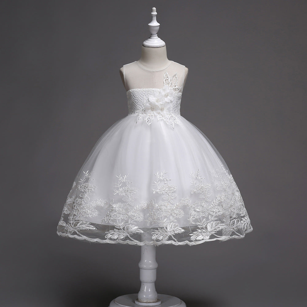 Embroided Princess Girls Dress - Enchanting Embroidered Princess Dress for Little Dreamers