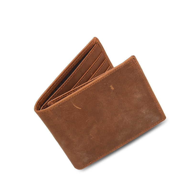 Men's Crazy Horse Leather Wallet - Grandson Version