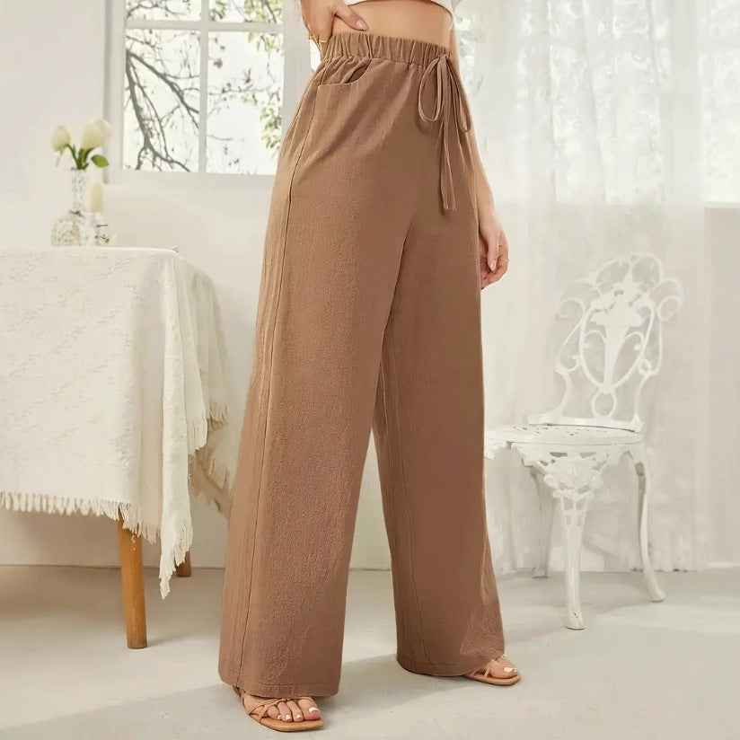Elastic Waist Casual Trousers for All-Day Comfort