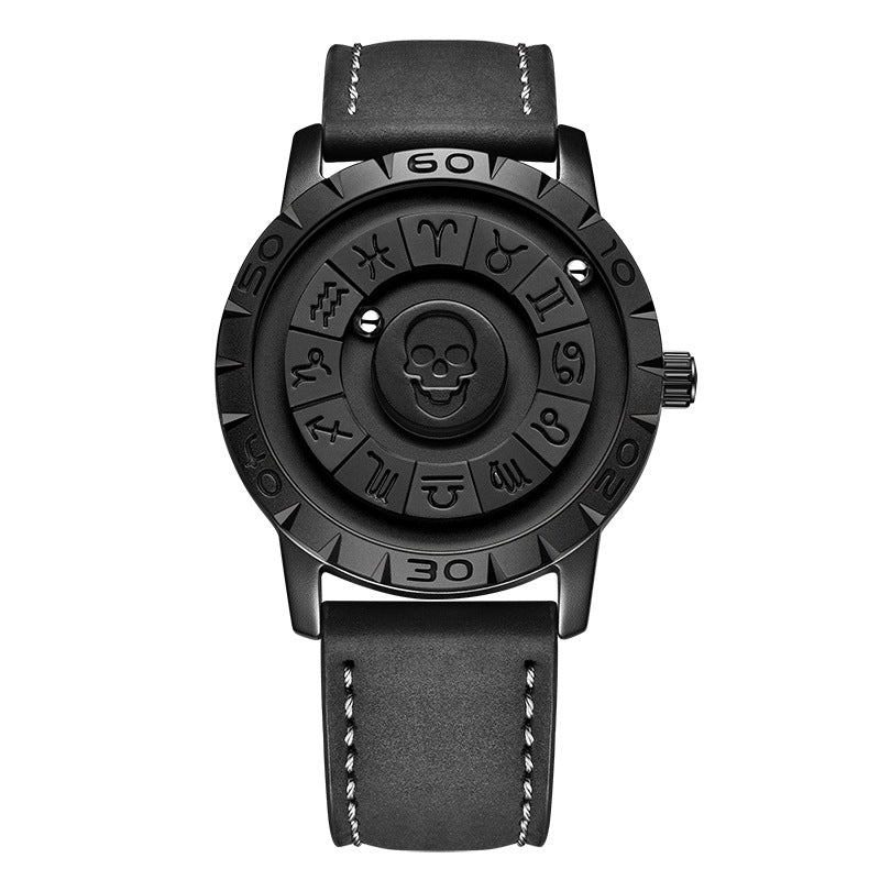 FOXBOX Skull Head  Magnetic Levitation Multi-Functional Waterproof Quartz Watch - Neon North Clothing