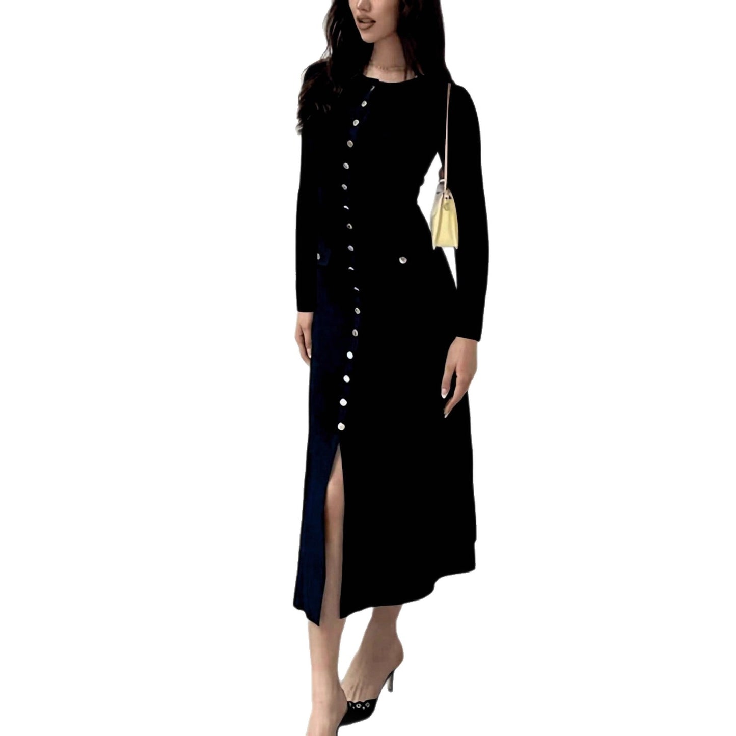 Elegant Evening Sleeveless Dress with Round Neck - Neon North Clothing