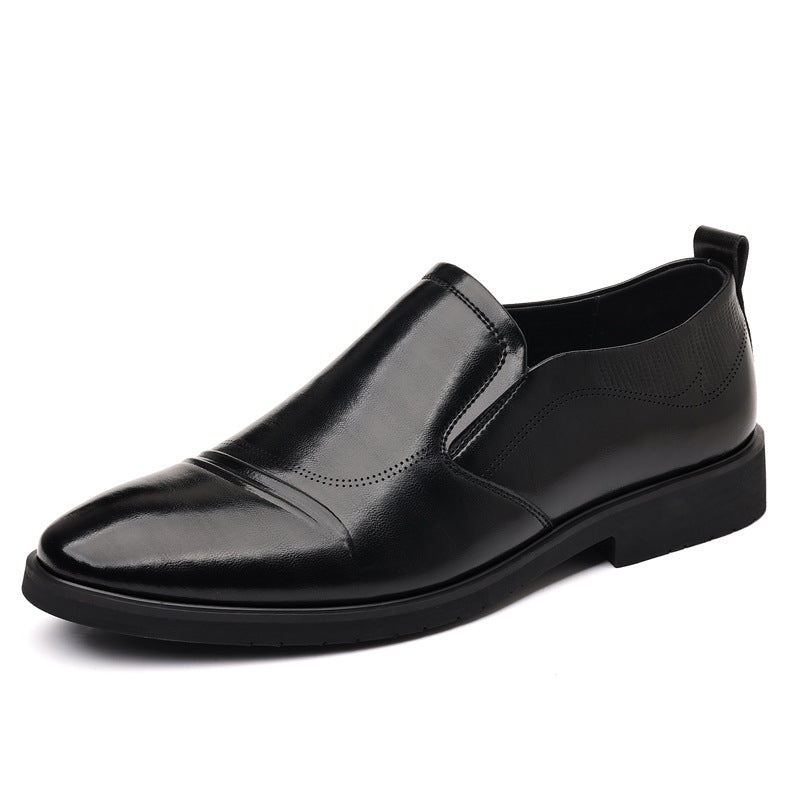 Mens Plus-Size Vintage Leather Shoes for Business Slip-On Style
