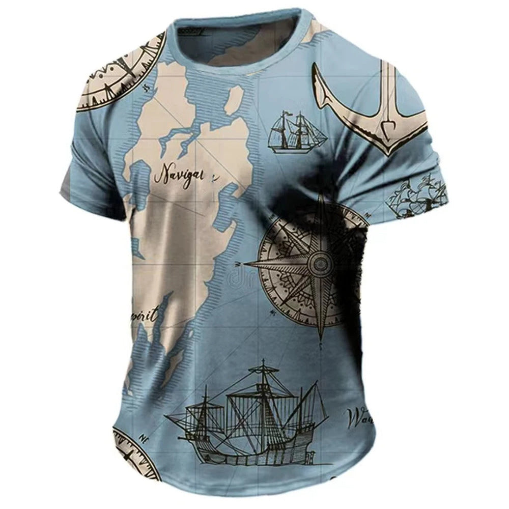 Casual Patterned Short Sleeve T-Shirt for Effortless Style - Neon North Clothing